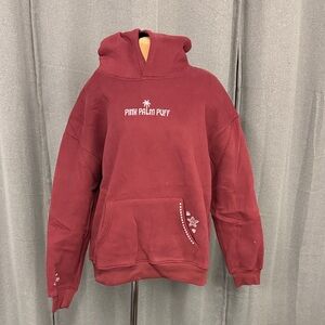 Pink Palm Puff Women's maroon Hoodie